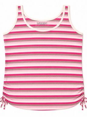 torrid Pink and White Striped Ruched Tank